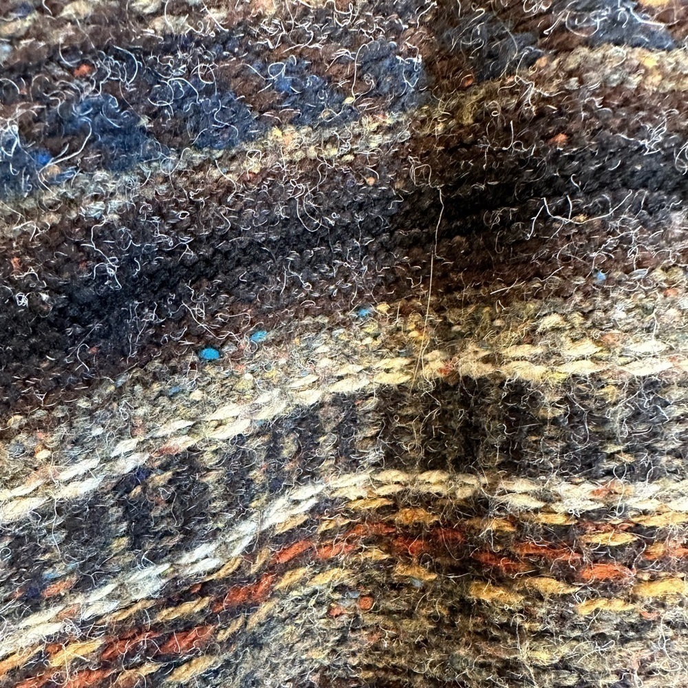 Etchings Vintage Brown Cream Knit Wool Blend Front Buttons Sweater Cardigan L - Picture 8 of 8